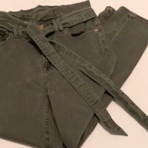 7  for All Mankind Green Paper bag Jeans